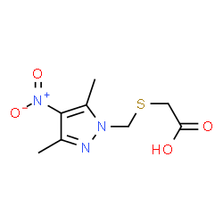 ([(3,5-Dimethyl-4-nitro-1H-pyrazol-1-yl)methyl]thio)acetic acid structure