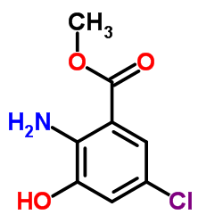 Methyl 2-amino-5-chloro-3-hydroxybenzoate结构式