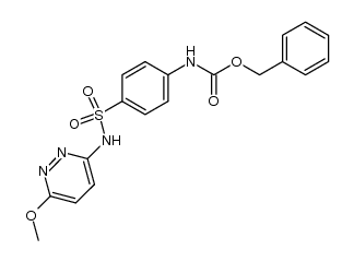 [4-(6-methoxy-pyridazin-3-ylsulfamoyl)-phenyl]-carbamic acid benzyl ester结构式
