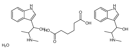 hexanedioic acid,(2R)-1-(1H-indol-3-yl)-2-(methylamino)propan-1-ol,hydrate结构式