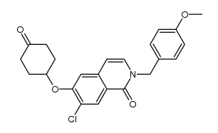7-chloro-2-(4-methoxy-benzyl)-6-(4-oxo-cyclohexyloxy)-2H-isoquinolin-1-one结构式