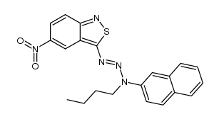 1-(5-nitrobenzo[c]-1,2-thiazol-3-yl)-3-(but-1-yl)-3-(naphthalen-2-yl)triazene结构式