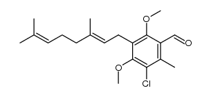 3-chloro-5-[(E)-3,7-dimethyl-2,6-octadienyl]-4,6-dimethoxy-2-methylbenzaldehyde结构式
