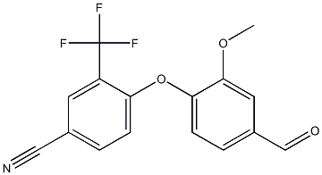 4-(4-formyl-2-methoxyphenoxy)-3-(trifluoromethyl)benzonitrile Structure