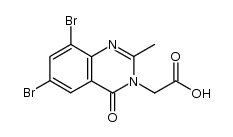 6,8-dibromo-2-methyl-4-oxo-3-quinazolineacetic acid结构式