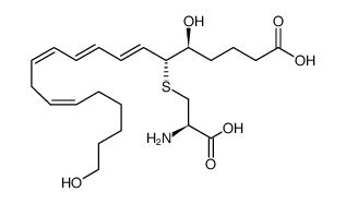(5S,6R)-6-[(2R)-2-amino-2-carboxy-ethyl]sulfanyl-5,20-dihydroxy-icosa-7,9,11,14-tetraenoic acid结构式