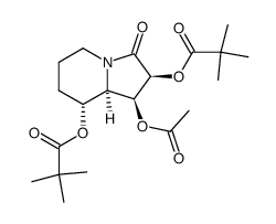 (1S)-(1α,2α,8β,8aβ)-1-acetoxy-2,8-bis((2,2-dimethylpropanoyl)oxy)hexahydro-3(2H)-indolizinone结构式