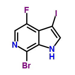 7-Bromo-4-fluoro-3-iodo-6-azaindole结构式