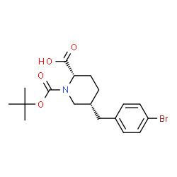 (2S,5R)-1-BOC-5-(4-BROMO-BENZYL)-PIPERIDINE-2-CARBOXYLICACID结构式