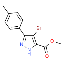 Methyl 4-bromo-3-(4-methylphenyl)-1H-pyrazole-5-carboxylate结构式