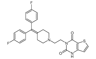 3-[2-[4-[bis(4-fluorophenyl)methylene]piperidin-1-yl]ethyl]thieno[3,2-d]pyrimidine-2,4-dione结构式