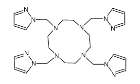 1,4,7,10-tetrakis(pyrazol-1-ylmethyl)-1,4,7,10-tetraazacyclododecane结构式