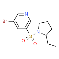 3-bromo-5-(2-ethylpyrrolidin-1-ylsulfonyl)pyridine结构式
