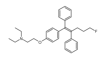 (Z)-1-[4-(2-diethylaminoethoxy)phenyl]-1,2-diphenyl-5-fluoro-1-pentene结构式