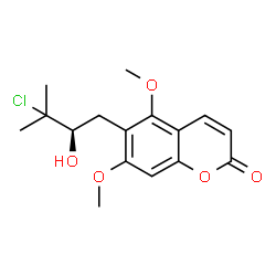 6-(3-Chloro-2-hydroxy-3-methylbutyl)-5,7-dimethoxycoumarin结构式