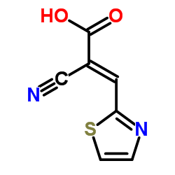 (2E)-2-Cyano-3-(1,3-thiazol-2-yl)acrylic acid structure