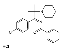 N-[1-(4-chlorophenyl)-2-methyl-2-piperidin-1-ium-1-ylpropylidene]benzamide,chloride Structure