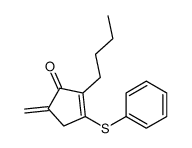 2-butyl-5-methylidene-3-phenylsulfanylcyclopent-2-en-1-one Structure