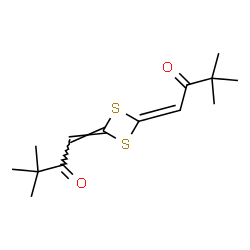 1,1'-(1,3-Dithietane-2,4-diylidene)bis(3,3-dimethyl-2-butanone) structure