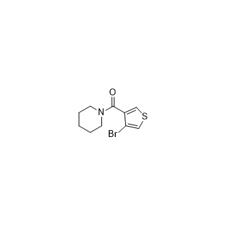 (4-溴噻吩-3-基)(哌啶-1-基)甲酮结构式