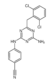 4-[[4-amino-6-[(2,6-dichlorophenyl)methyl]-1,3,5-triazin-2-yl]-amino]benzonitrile结构式