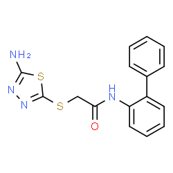 2-[(5-amino-1,3,4-thiadiazol-2-yl)sulfanyl]-N-(biphenyl-2-yl)acetamide结构式