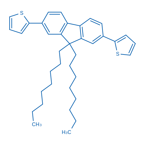 2,2'-(9,9-二辛基-9H-芴-2,7-二基)二噻吩结构式