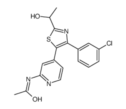 N-[4-[4-(3-chlorophenyl)-2-(1-hydroxyethyl)-1,3-thiazol-5-yl]pyridin-2-yl]acetamide Structure