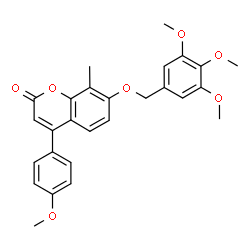 4-(4-methoxyphenyl)-8-methyl-7-[(3,4,5-trimethoxyphenyl)methoxy]chromen-2-one结构式