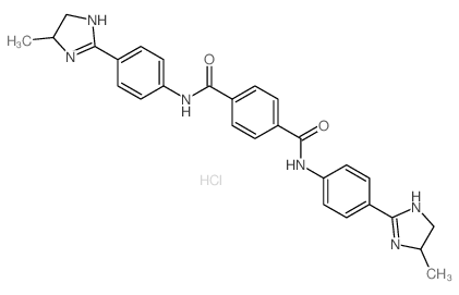 1,4-Benzenedicarboxamide,N1,N4-bis[4-(4,5-dihydro-5-methyl-1H-imidazol-2-yl)phenyl]-, hydrochloride(1:2) structure