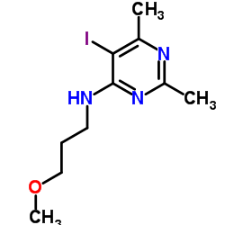 5-Iodo-N-(3-methoxypropyl)-2,6-dimethyl-4-pyrimidinamine Structure