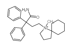 4-(1-methyl-1-azoniaspiro[4.5]dec-1-yl)-2,2-diphenyl-butanamide结构式