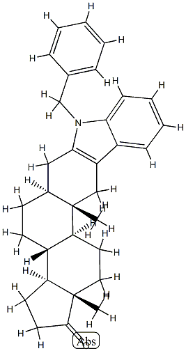 1'-Benzyl-1'H-5α-androst-2-eno[3,2-b]indol-17-one structure