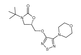 (S)-5-((4-morpholino-1,2,5-thiadiazol-3-yloxy)-methyl)-3-tert-butyloxazolidin-2-one Structure