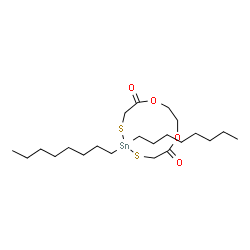 2,2-dioctyl-1,3-dioxa-6,9-dithia-2-stannacycloundecane-4,11-dione结构式
