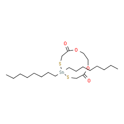 2,2-dioctyl-1,3-dioxa-6,9-dithia-2-stannacycloundecane-4,11-dione structure