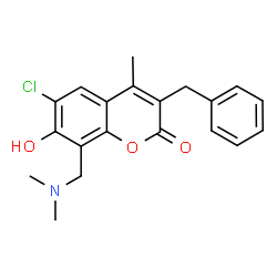 3-Benzyl-6-chloro-8-[(dimethylamino)methyl]-7-hydroxy-4-methyl-2H-chromen-2-one Structure