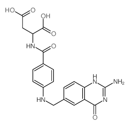 2-[[4-[(2-amino-4-oxo-1H-quinazolin-6-yl)methylamino]benzoyl]amino]butanedioic acid structure