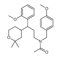 N-[3-(2,2-dimethyloxan-4-yl)-3-(2-methoxyphenyl)propyl]-N-[(4-methoxyphenyl)methyl]acetamide Structure