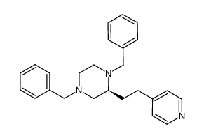 (S)-1,4-dibenzyl-2-(2-pyridin-4-ylethyl)piperazine结构式