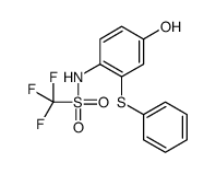 1,1,1-trifluoro-N-(4-hydroxy-2-phenylsulfanylphenyl)methanesulfonamide结构式