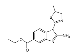 2-Amino-1-(5-methyl-4,5-dihydro-thiazol-2-yl)-1H-benzoimidazole-5-carboxylic acid ethyl ester结构式