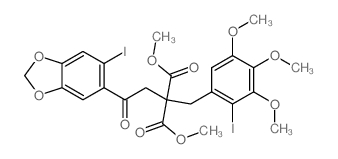 Propanedioic acid,[2-(6-iodo-1,3-benzodioxol-5-yl)-2-oxoethyl][(2-iodo-3,4,5-trimethoxyphenyl)methyl]-,dimethyl ester (9CI)结构式