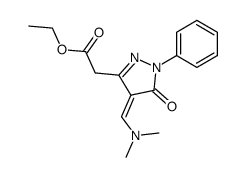 ethyl [(Z)-4-dimethylaminomethylene-5-oxo-1-phenyl-4,5-dihydro-1H-pyrazol-3-yl]acetate结构式