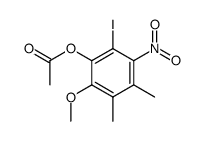 2-iodo-3-acetoxy-4-methoxy-5,6-dimethyl-1-nitrobenzene结构式