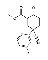 2-Methoxycarbonyl-4-cyano-4-(3-methylphenyl) cyclohexan-1-one结构式