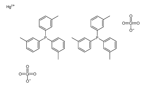 mercury(2+),tris(3-methylphenyl)phosphane,diperchlorate Structure