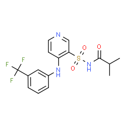 4-[3-(Trifluoromethyl)anilino]-N-isobutyrylpyridine-3-sulfonamide structure