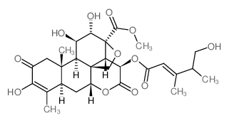 Picras-3-en-21-oic acid, 13, 20-epoxy-3,11,12-trihydroxy-15-[(5-hydroxy-3, 4-dimethyl-1-oxo-2-pentenyl)oxy]-2,16-dioxo-, methyl ester, [11.beta.,12.alpha.,15.beta.(E)]- picture