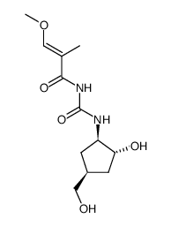 (+/-)-N-[[(1α,2β,4α)-2-hydroxy-4-(hydroxymethyl)cyclopentyl]aminocarbonyl]-3-methoxy-2-methyl-2-propenamide Structure